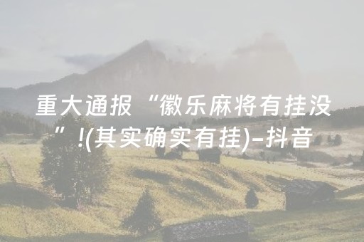 重大通报“徽乐麻将有挂没”!(其实确实有挂)-抖音