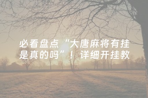 必看盘点“大唐麻将有挂是真的吗”！详细开挂教程（确实真的有挂)-抖音