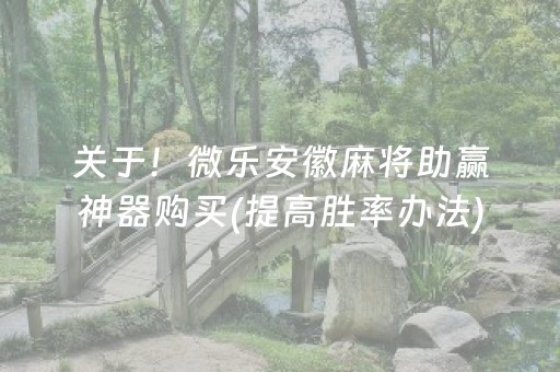 关于！微乐安徽麻将助赢神器购买(提高胜率办法)