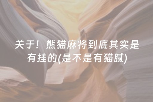 关于！熊猫麻将到底其实是有挂的(是不是有猫腻)