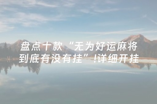 盘点十款“无为好运麻将到底有没有挂”!详细开挂教程-抖音