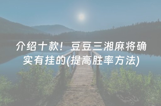 介绍十款！豆豆三湘麻将确实有挂的(提高胜率方法)