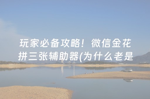 玩家必备攻略！微信金花拼三张辅助器(为什么老是输呢)