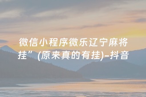 微信小程序微乐辽宁麻将挂”(原来真的有挂)-抖音