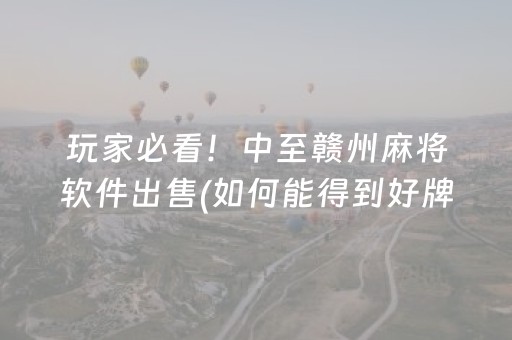 玩家必看！中至赣州麻将软件出售(如何能得到好牌)