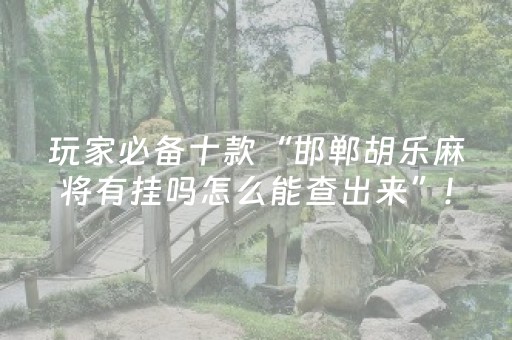 玩家必备十款“邯郸胡乐麻将有挂吗怎么能查出来”!专业师傅带你一起了解（详细教程）-抖音