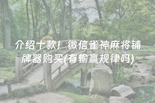 介绍十款！微信雀神麻将铺牌器购买(有输赢规律吗)
