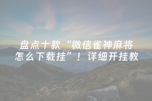 盘点十款“微信雀神麻将怎么下载挂”！详细开挂教程（确实真的有挂)-抖音