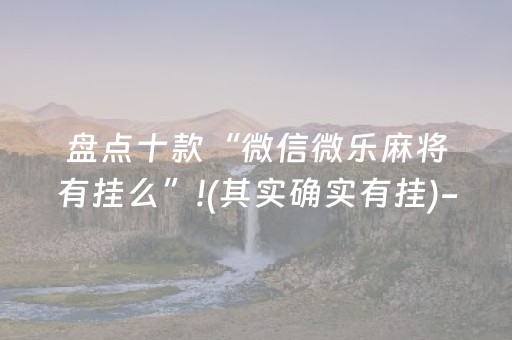 盘点十款“微信微乐麻将有挂么”!(其实确实有挂)-抖音