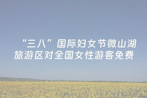 “三八”国际妇女节微山湖旅游区对全国女性游客免费开放