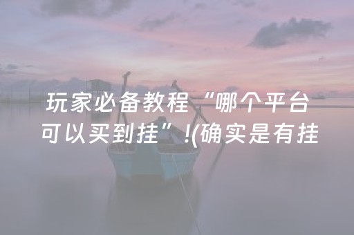 玩家必备教程“哪个平台可以买到挂”!(确实是有挂)-抖音