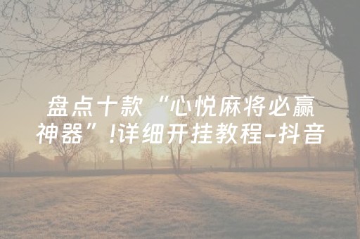 盘点十款“心悦麻将必赢神器”!详细开挂教程-抖音