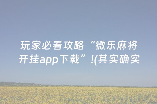 玩家必看攻略“微乐麻将开挂app下载”!(其实确实有挂)-抖音