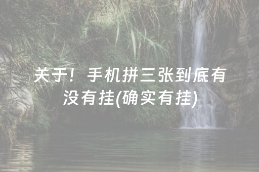 关于！手机拼三张到底有没有挂(确实有挂)