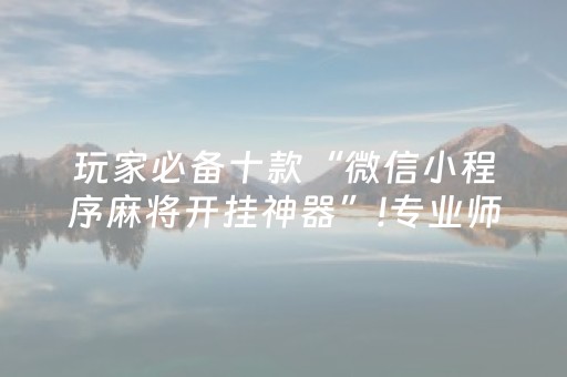 玩家必备十款“微信小程序麻将开挂神器”!专业师傅带你一起了解（详细教程）-抖音