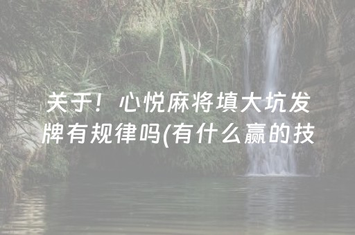 关于！心悦麻将填大坑发牌有规律吗(有什么赢的技巧)