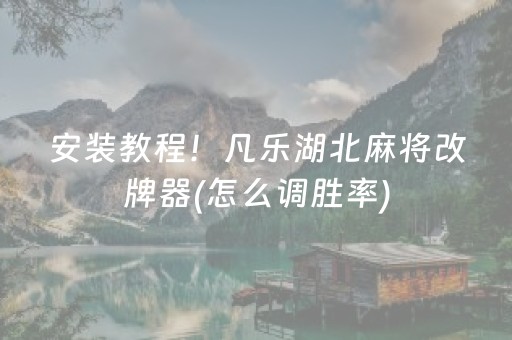 安装教程！凡乐湖北麻将改牌器(怎么调胜率)