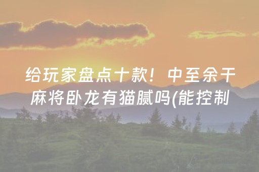 给玩家盘点十款！中至余干麻将卧龙有猫腻吗(能控制输赢吗)