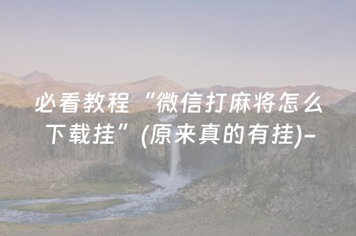 必看教程“微信打麻将怎么下载挂”(原来真的有挂)-抖音