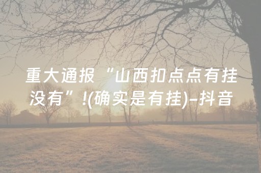 重大通报“山西扣点点有挂没有”!(确实是有挂)-抖音