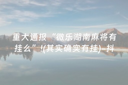 重大通报“微乐湖南麻将有挂么”!(其实确实有挂)-抖音