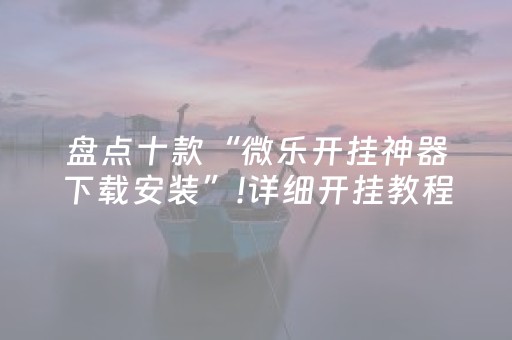 盘点十款“微乐开挂神器下载安装”!详细开挂教程-抖音