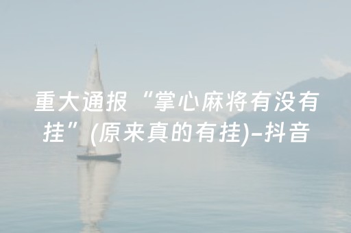 重大通报“掌心麻将有没有挂”(原来真的有挂)-抖音