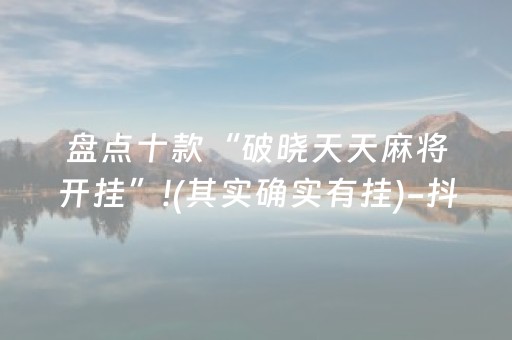 盘点十款“破晓天天麻将开挂”!(其实确实有挂)-抖音