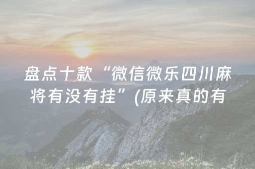 盘点十款“微信微乐四川麻将有没有挂”(原来真的有挂)-抖音