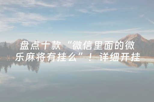 盘点十款“微信里面的微乐麻将有挂么”！详细开挂教程（确实真的有挂)-抖音