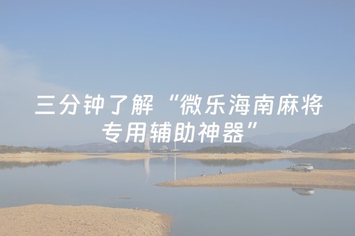 三分钟了解“微乐海南麻将专用辅助神器”（专用神器)