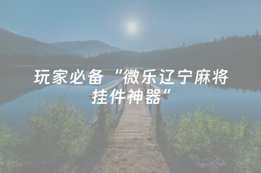 玩家必备“微乐辽宁麻将挂件神器”（开挂辅助插件)