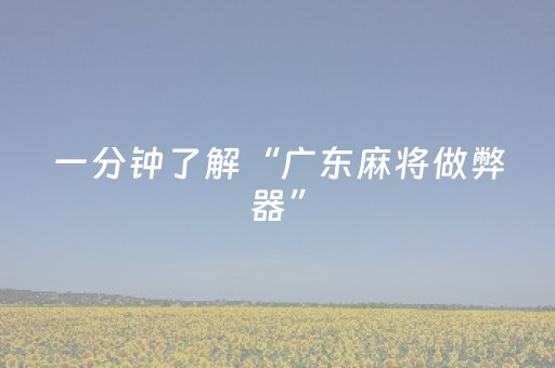 一分钟了解“广东麻将做弊器”（充值会提高胜率么)