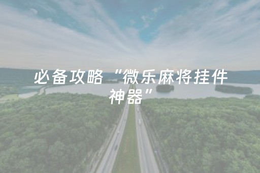 必备攻略“微乐麻将挂件神器”（技巧和打好牌方法)