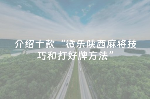 介绍十款“微乐陕西麻将技巧和打好牌方法”（怎么设置才能赢)