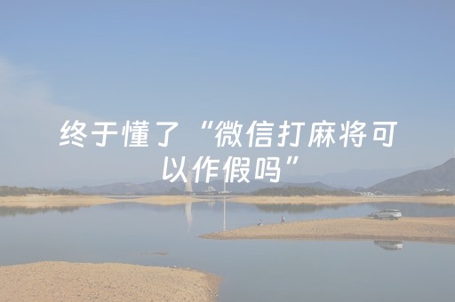终于懂了“微信打麻将可以作假吗”（究竟是不是有挂)