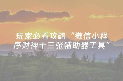 重大通报“雀神麻将小程序助赢神器购买”（神器通用版)