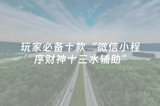 玩家必备十款“微信小程序财神十三水辅助”（开挂辅助器插件)