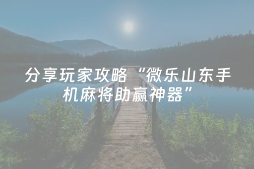 分享玩家攻略“微乐山东手机麻将助赢神器”（小程序必赢神器)