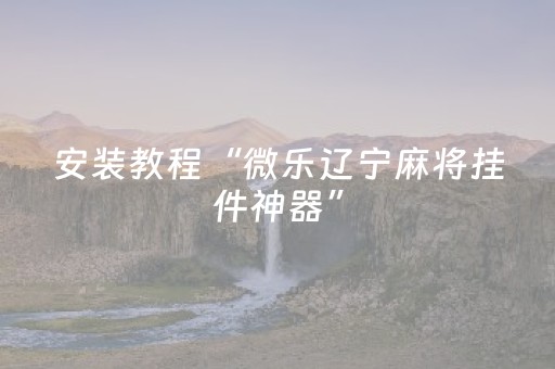 安装教程“微乐辽宁麻将挂件神器”（怎么设置能有好牌)