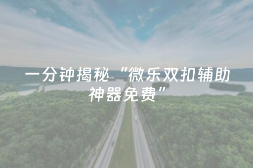 一分钟揭秘“微乐双扣辅助神器免费”（自建房怎么赢)