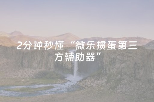 2分钟秒懂“微乐掼蛋第三方辅助器”（辅助器插件)