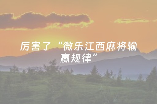 厉害了“微乐江西麻将输赢规律”（助攻神器)