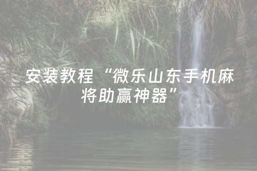 安装教程“微乐山东手机麻将助赢神器”（万能开挂神器)