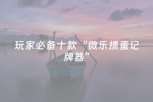 玩家必备十款“微乐掼蛋记牌器”（助赢神器购买)
