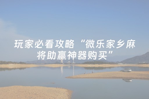 玩家必看攻略“微乐山东麻将怎么让系统发好牌”（专用神器下载)