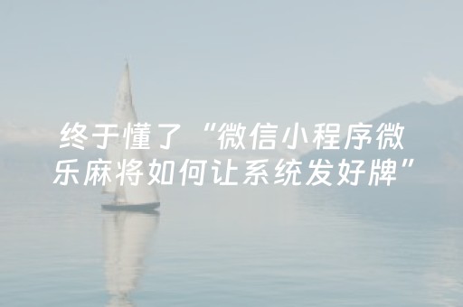 必备教程“微乐河北麻将自建房胜负规律”（控牌神器)
