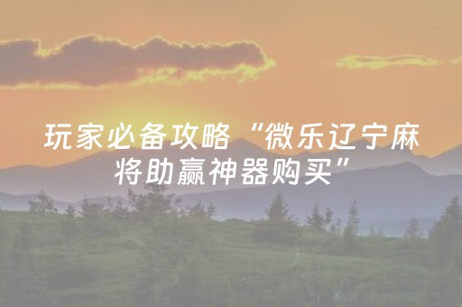 厉害了“微乐天津麻将胡牌神器”（必赢神器免费安装)