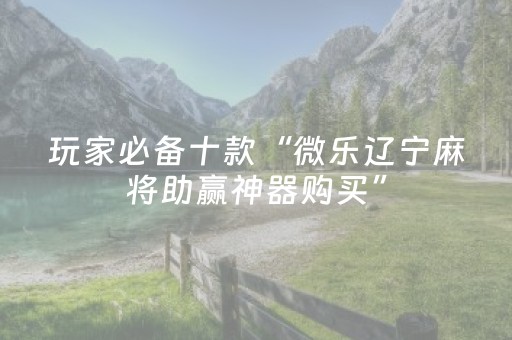 玩家必备十款“微乐辽宁麻将助赢神器购买”（辅助神器免费)