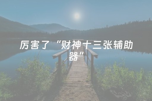 厉害了“财神十三张辅助器”（自建房怎么拿好牌)